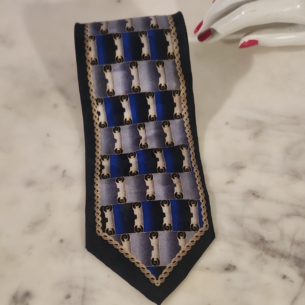 Elegant Blue and Black Men's Tie